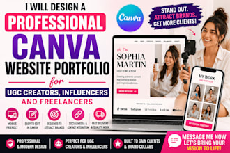 design a professional canva website portfolio for ugc creators influencers and f