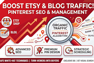 do etsy pin design and professional pinterest SEO manager