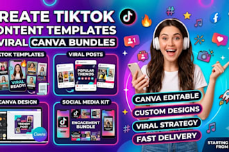 create youtube thumbs, canva social kit, banners design, content packcreate yout