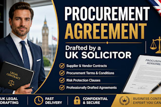 draft a professional procurement agreement as a UK solicitor