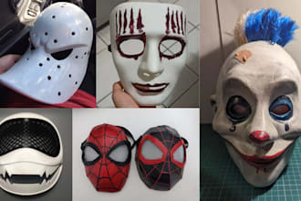sculpt 3d mask print and paint cosplay helmet halloween mask anime mask and ship
