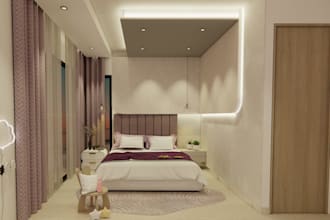 create a detailed 3d bedroom model