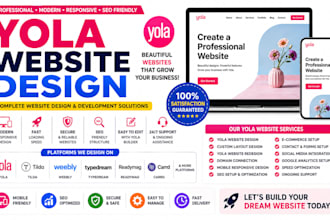 design yola website build tilda weebly landing page typedream carrd website