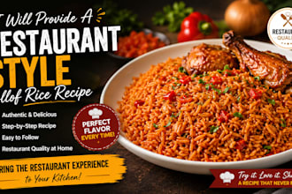 provide a resturant style jollof rice recipe