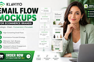 create realistic klaviyo email flow mockups for ecommerce brands