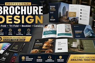 design a professional bifold trifold brochure flyer