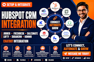 hubspot crm jobber freshdesk salesmate lofty sugarcrm kommo chatbot integration