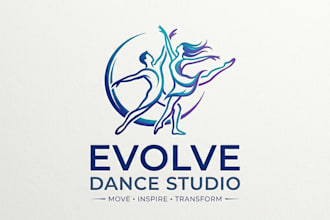 modern unique dance studio logo t shirt design
