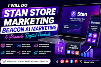do stan store marketing, beacon ai marketing, promote digital products