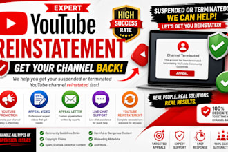 recover reinstate suspended youtube channel  reopen ads promotion appeal video