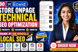 do ecwid store onpage technical seo optimization products description error fix