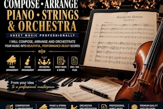 compose arrange piano strings and orchestra sheet music professionally