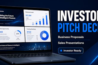 design investor deck, business proposal, sales deck and fundraising presentation