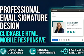 design clickable HTML email signature for outlook, gmail and apple mail