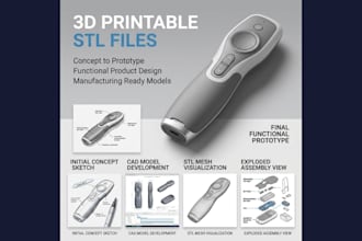 design 3d printable stl files for 3d printing and prototyping