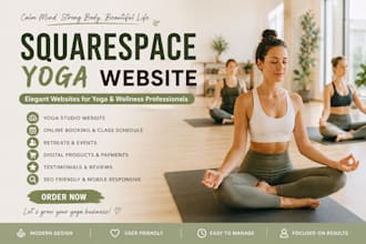 build squarespace website design for yoga and wellness