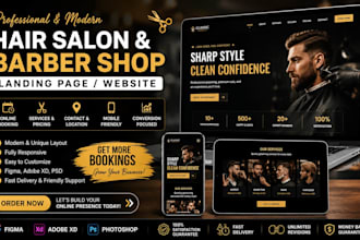 design hair salon landing page barber shop barber website landing page