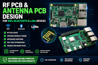design rf pcb, antenna pcb, for wifi, bluetooth, and lora devices