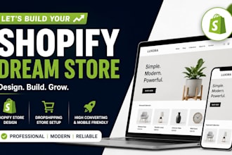 do shopify store design, build shopify dropshipping store, shopify website
