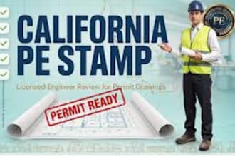 provide structural calculations, pe stamp, stamped plans in ca, tx, fl, oh