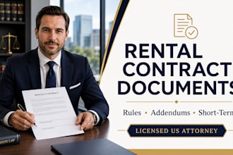 write legally binding rental property contract documents as a US attorney
