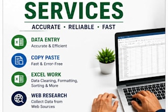 do accurate data entry ,web research, build website and copy paste task