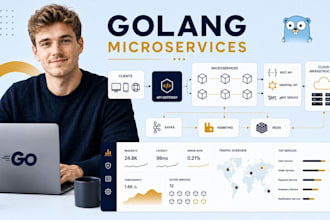 develop custom golang backend, rest API, graphql and scalable microservices
