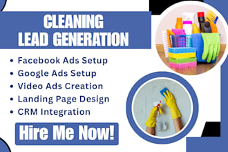 cleaning lead, cleaning facebook ads, cleaning google ads, cleaning video ads