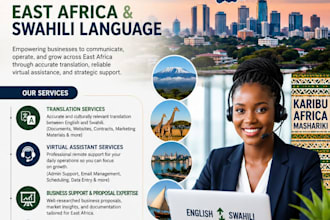 be your east africa virtual assistant, swahili translator