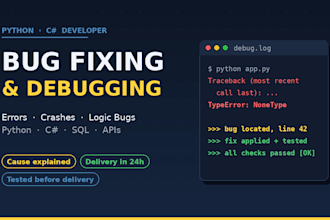 fix bugs and errors in your python or csharp code