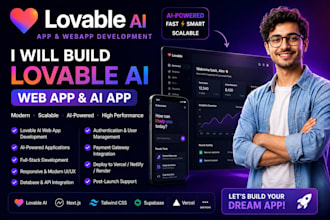 lovable ai app, lovable ai website web app, saas application ai mvp development