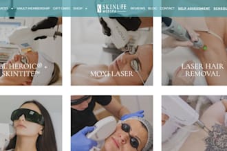 design a medical spa website for skincare and wellness clinics