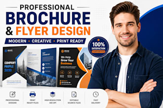 design a professional marketing brochure design, and business flyer
