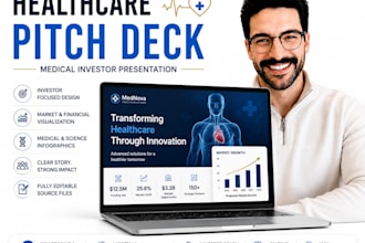 design healthcare funding pitch deck and medical investor presentation