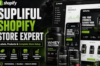 build supliful shopify store with supplement label design