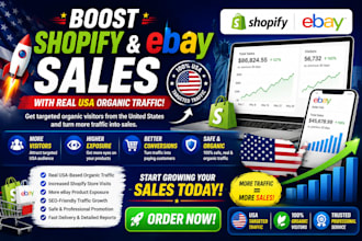 organic USA,UK website traffic to increase shopify sales, ebay