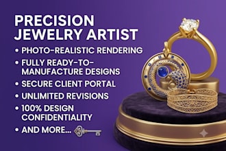 3d jewelry design , jewelry cad design in stl and render
