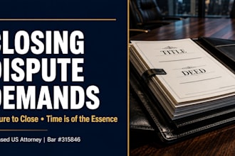 prepare a real estate closing dispute demand and legal notic