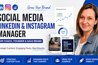 social media, linkedin and instagram manager for coach, founder and saas brand
