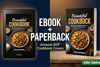 design cookbook ebook cover and paperback cover for KDP