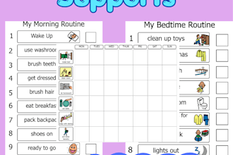provide printable PDF with daily routine visuals and chore chart