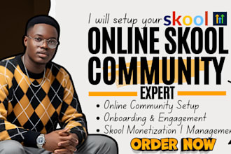 setup skool online course community skool online course, skool community manager
