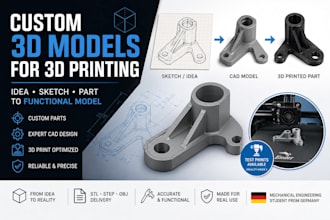create 3d models for replacement parts and 3d printing