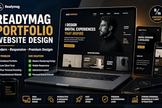 design a professional portfolio website in readymag for personal brand