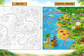 design custom board game, card game tabletop game, mockup and card box packaging