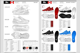do boot design shoe tech pack footwear technical drawing for manufacturing