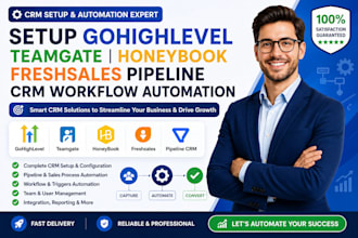 setup gohighlevel teamgate honeybook freshsales pipeline CRM workflow autmation