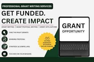 do small business grant writing, research and write nonprofit grant proposals