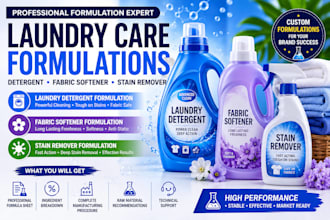 formulate laundry detergent, fabric softener and stain remover products