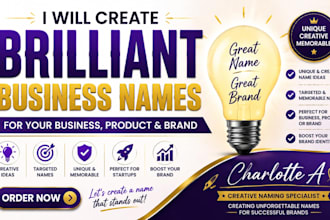 create unique and catchy names for your business or brand slogan and web design